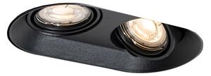 Okrągły podtynkowy reflektor czarny GU10 50 mm 2-punktowy - Hubs