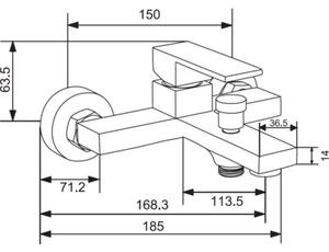 Mexen Uno R62 bateria wannowa z zestawem prysznicowym, złota - 7143R62-50