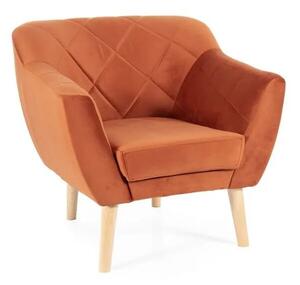 Fotel do salonu KARO 1 Velvet cynamonowy buk