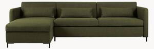 Sofa narożna 4-osobowa z funkcją spania i przechowywania Yanis Green & Black