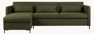 Sofa narożna 4-osobowa z funkcją spania i przechowywania Yanis Green & Black