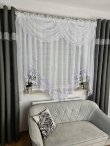 Firana gotowa z gipiurÄ zdobiona lambrekinem 400x180cm