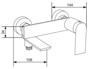 Mexen Zero R70 bateria wannowa z zestawem prysznicowym, złota - 7113R70-50