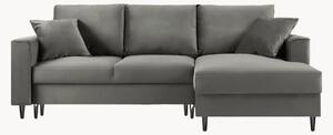 Sofa narożna 4-osobowa z funkcją spania i przechowywania Cartadera Light Grey & Black