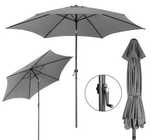 Składany parasol ogrodowy balkonowy regulowany 300 cm grafitowy 50UV Bauerkraft
