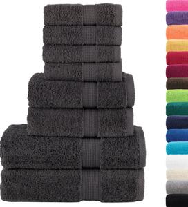 8-cz. zestaw ręczników premium SOLUND, antracytowy, 600 g/cm²