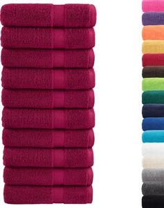 Ręczniki premium, SOLUND 10 szt., bordowe, 100x150 cm, 600 g/m²