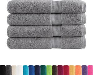 Ręczniki premium, SOLUND, 4 szt., szare, 100x200 cm, 600 g/m²