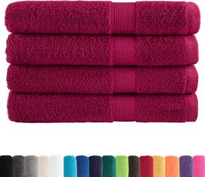 Ręczniki premium, SOLUND, 4 szt., bordowe, 100x200 cm, 600 g/m²