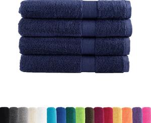 Ręczniki premium, SOLUND, 4 szt., granatowe, 80x200 cm, 600 g/m²