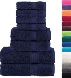 8-cz. zestaw ręczników premium SOLUND, granatowy, 600 g/cm²