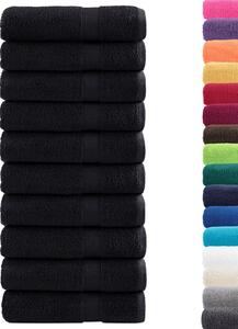 Ręczniki premium SOLUND, 10 szt., czarne, 70x140 cm, 600 g/cm²
