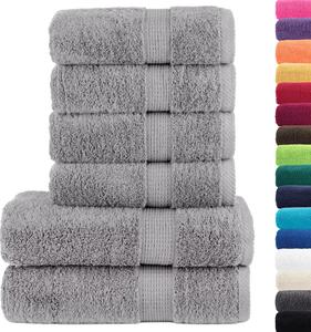 6-częściowy zestaw ręczników premium SOLUND, szary, 600 g/cm²