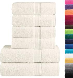 6-częściowy zestaw ręczników premium SOLUND, kremowy, 600 g/cm²