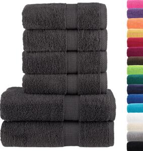6-cz. zestaw ręczników premium SOLUND, antracytowy, 600 g/cm²