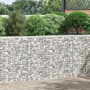 Podniesiona rabata gabionowa, trapezowa, stal, 150x20x100 cm