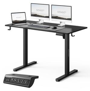 Biurko Regulowane Elektryczne do Laptopa Komputera 120x60 cm z RegulacjÄ WysokoÅci 72-118 cm czarne SENSE7 Nojo Light