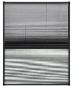 Plisowana moskitiera okienna z roletą, aluminium, 80x100 cm