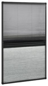 Plisowana moskitiera okienna z roletą, aluminium, 80x160 cm