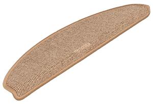 Maty na schody 15 szt. 65x21x4 cm Jasnobrązowe, półokrągłe, duże