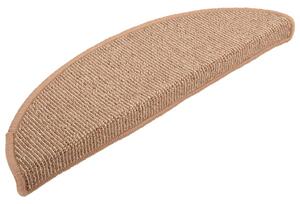 Maty na schody 15 szt. 56x17x3 cm Jasnobrązowe półokrągłe