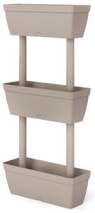Donice ogrodowe, 6 szt, 100 cm, kolor taupe
