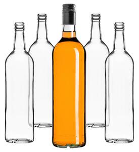 Szklana butelka Monopol 1000ml z długą czarną zakrętką 10 szt