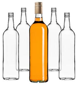 Szklana butelka Monopol 1000ml z długą złotą zakrętką 10 szt