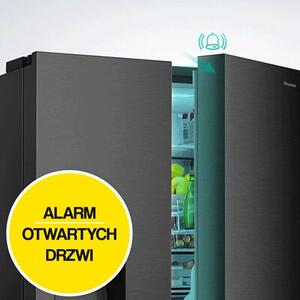 Lodówka HISENSE RS694N4GBE Side by Side No frost 178.6cm Czarna (szkło) Podajnik wody Kostkarka