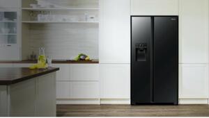Lodówka HISENSE RS694N4GBE Side by Side No frost 178.6cm Czarna (szkło) Podajnik wody Kostkarka