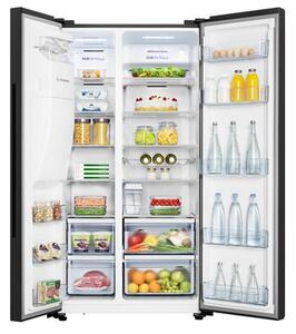 Lodówka HISENSE RS694N4GBE Side by Side No frost 178.6cm Czarna (szkło) Podajnik wody Kostkarka