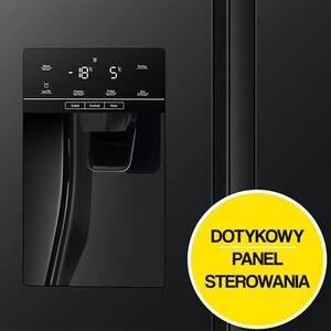 Lodówka HISENSE RS694N4GBE Side by Side No frost 178.6cm Czarna (szkło) Podajnik wody Kostkarka