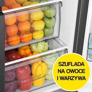 Lodówka HISENSE RS694N4GBE Side by Side No frost 178.6cm Czarna (szkło) Podajnik wody Kostkarka