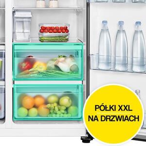 Lodówka HISENSE RS694N4GBE Side by Side No frost 178.6cm Czarna (szkło) Podajnik wody Kostkarka