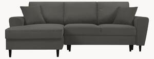 Sofa narożna 4-osobowa z funkcją spania i przechowywania Kyoto Grey & Black II