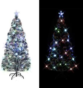 Sztuczna choinka z LED i stojakiem 180 cm, włókno optyczne