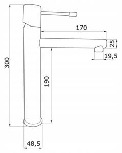 Bateria umywalkowa nablatowa Estiva Rinda 30 cm czarna matowa 1 szt