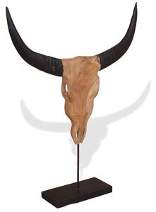 Rzeźba Czaszka Byka Teak 66x15x88 cm
