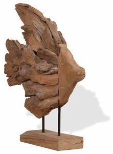 Rzeźba Ryba Teak 40x12x57 cm