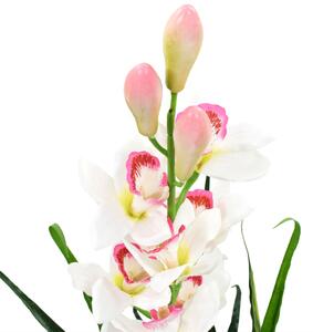 Sztuczny storczyk cymbidium z doniczką, 100 cm, zielony