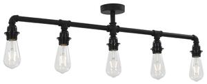 Lampa sufitowa, czarna, 5 żarówek E27