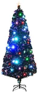 Sztuczna choinka z LED i stojakiem 210 cm, włókno optyczne