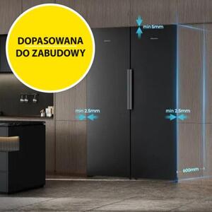 Lodówka HISENSE RB3K330SAIC 330l ExtraSpace 35dB No frost 185cm do obudowy WiFi Connectlife Srebrna Metal Cooling