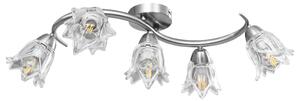 Lampa sufitowa ze szklanymi kloszami na 5 żarówek E14, tulipany