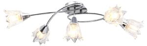 Lampa sufitowa ze szklanymi kloszami na 5 żarówek E14, tulipany