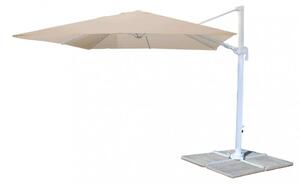 Parasol ogrodowy 3x4 m z bocznym supkiem z aluminium, systemem Airvent i grubym poszyciem z poliestru o gramaturze 250 g/m² – Ombra