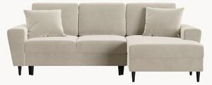 Sofa narożna 4-osobowa z funkcją spania i przechowywania Kyoto Light Beige & Black Wood