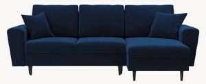 Sofa narożna 4-osobowa z funkcją spania i przechowywania Kyoto Royal Blue & Black
