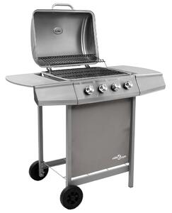 Grill gazowy z 4 palnikami, srebrny