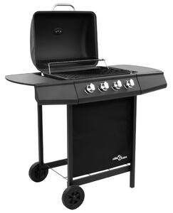 Grill gazowy z 4 palnikami, czarny